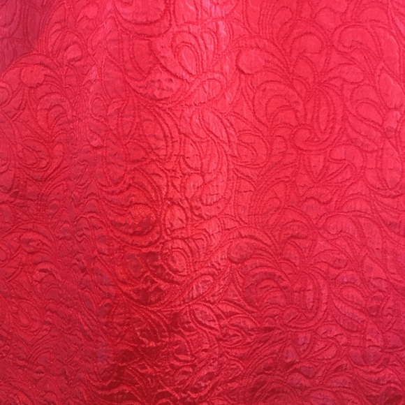 R&K Petites Red Textured Rosette Formal Dress 6P - Picture 5 of 12